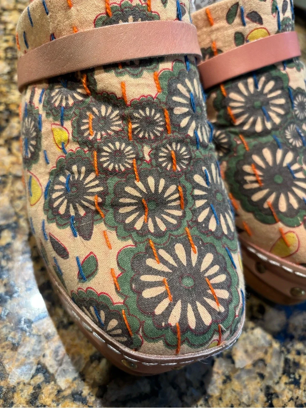 Free People Bohemian Patterned Slip-On Mules - Picture 3 of 8